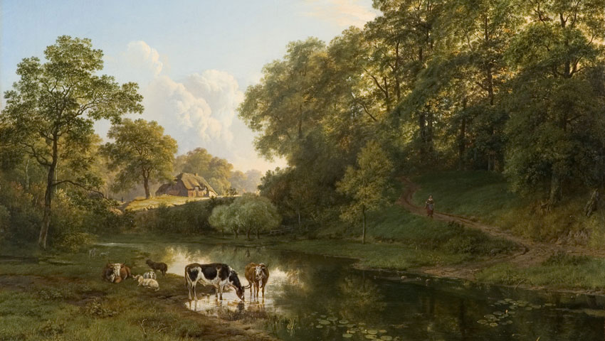 wandelnieuws barend cornelis koekkoek gezicht op beek met het kastanjewoud 1828 collectie museum het valkhofjpg