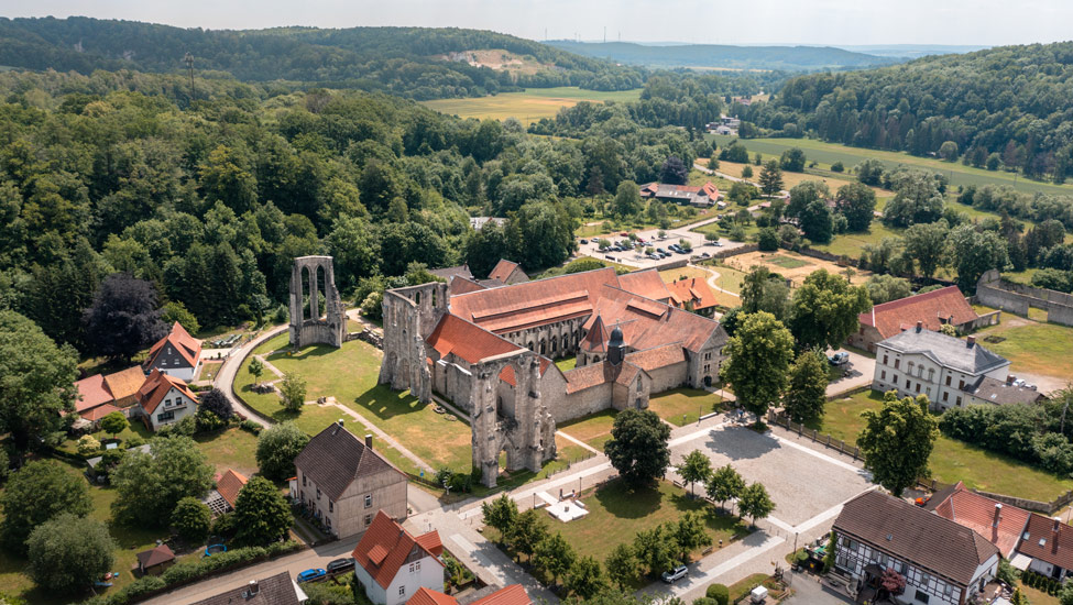 harz walkenried klooster van bovenaf foto northabroad