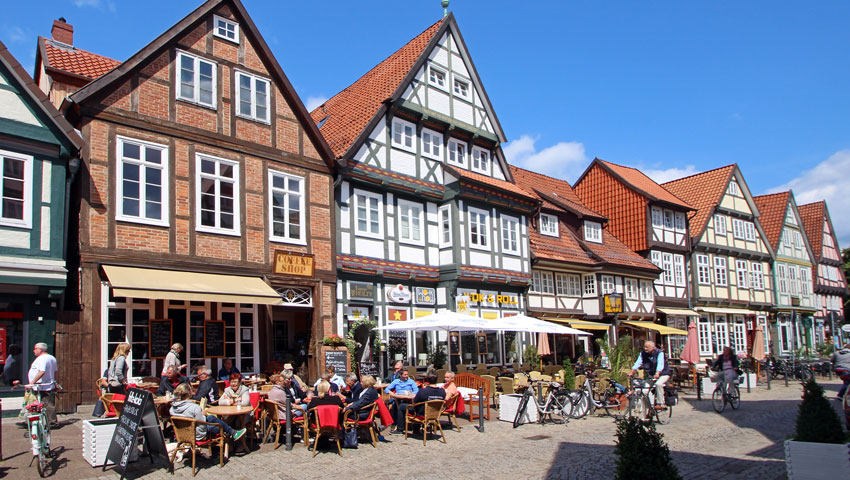 wandelvakantie celle schuhstrasse cafe