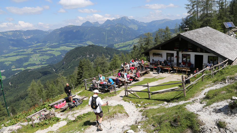 wandelvakantie salbland berghut terras